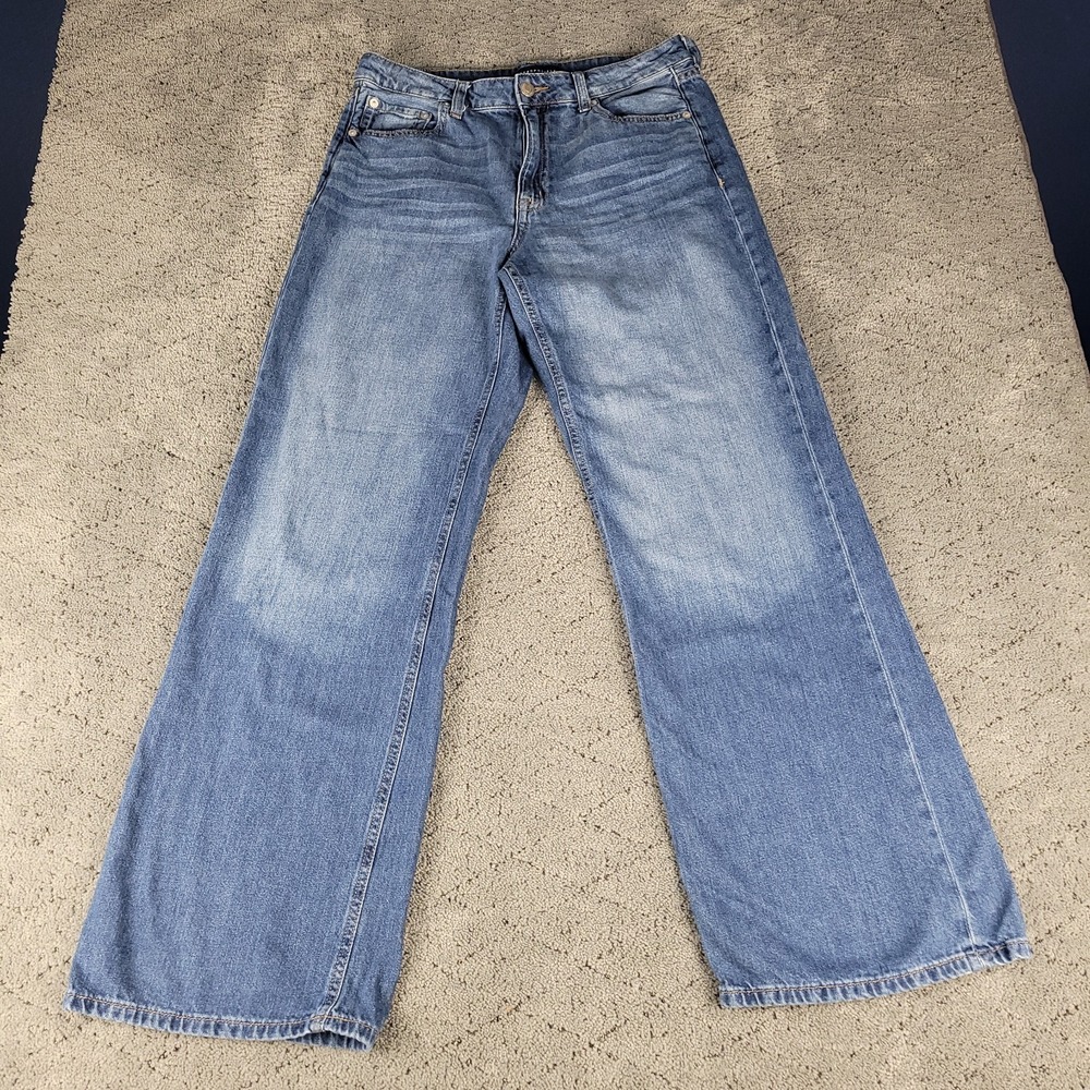 Aeropostale Jeans Womens 10 Blue High Rise Wide Leg Baggy Whisker Streetwear